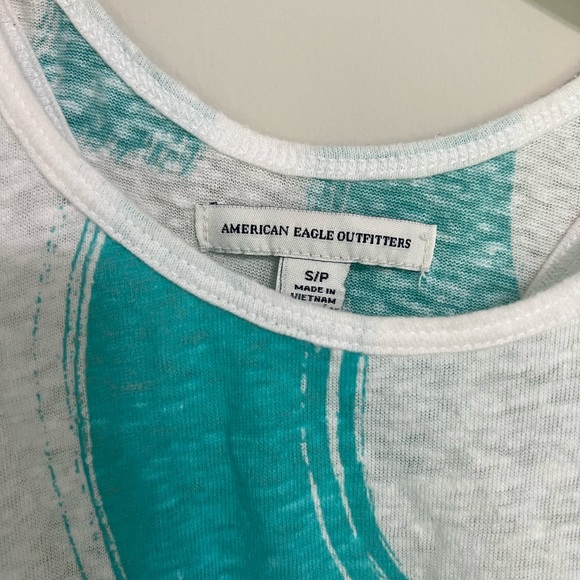 American Eagle Teal & White Tank Top - Picture 5 of 6